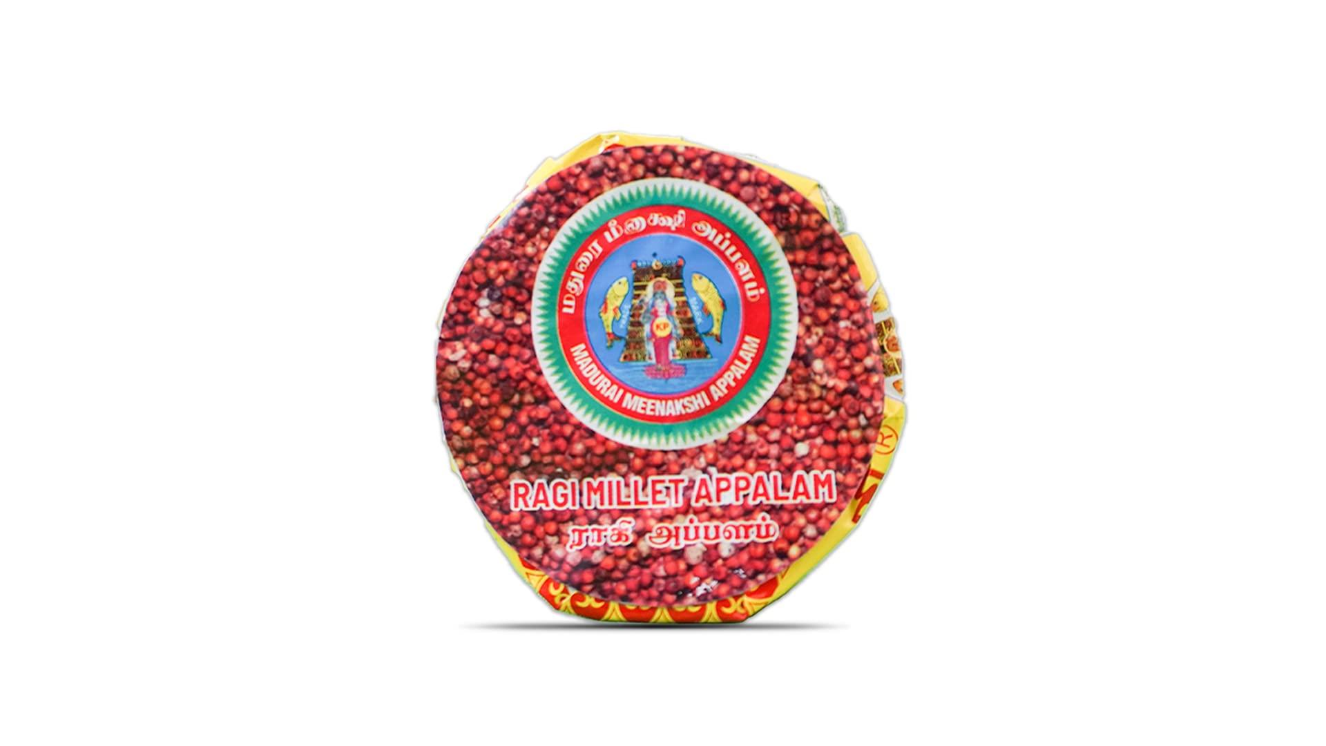 MADURAI MEENAKSHI Madurai Meenakshi Appalam Papad |Ragi Millet Appalam 100g x Pack of 5 ( No-6)-Traditional Homemade / Papad/ Appalam /Papad Plain Indian Papad /Madurai Happala South Indian Papad Papadam Snack for Meals