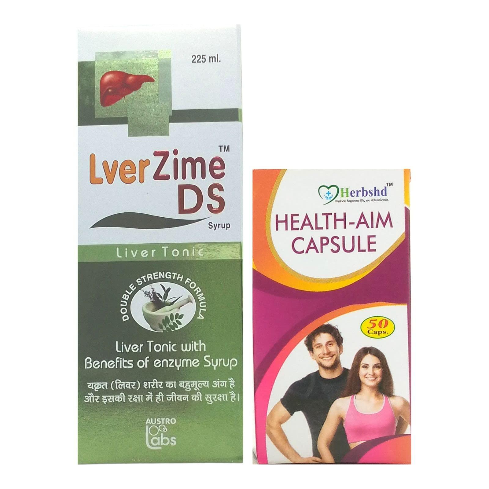 HERBSHD Ayurvedic LverZime DS Syrup Liver tonic and Health-Aim capsule for Loss of Appetite