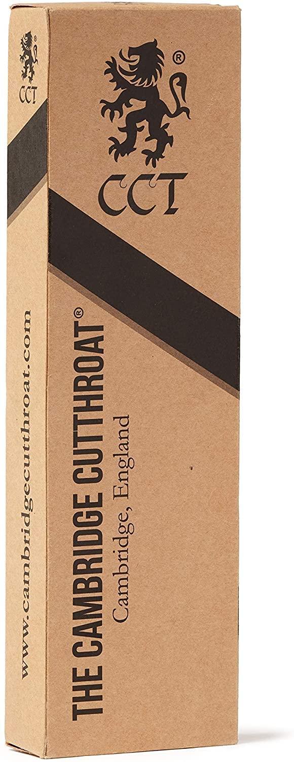 The Cambridge Cutthroat The Cambridge Cutthroat Men\'s Cut Throat Shaving Straight Swing Lock Razor - Travel Pouch and Cotton Kit Bag Included - Perfect Male Grooming Accessory