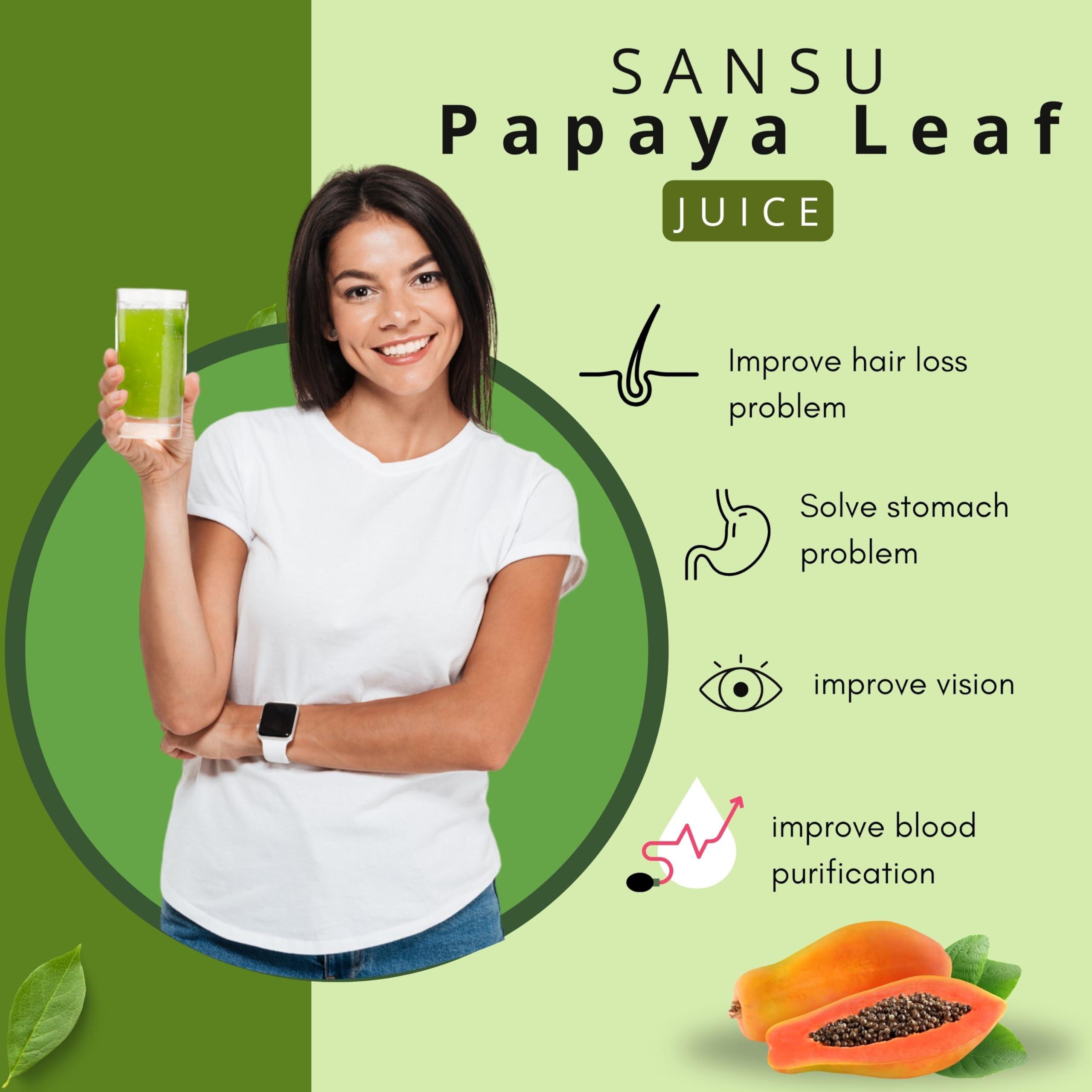SANSU Sansu Papaya Leaf Juice (Sugar Free), Ayurvedic, 100% Pure & Natural, 500ml.