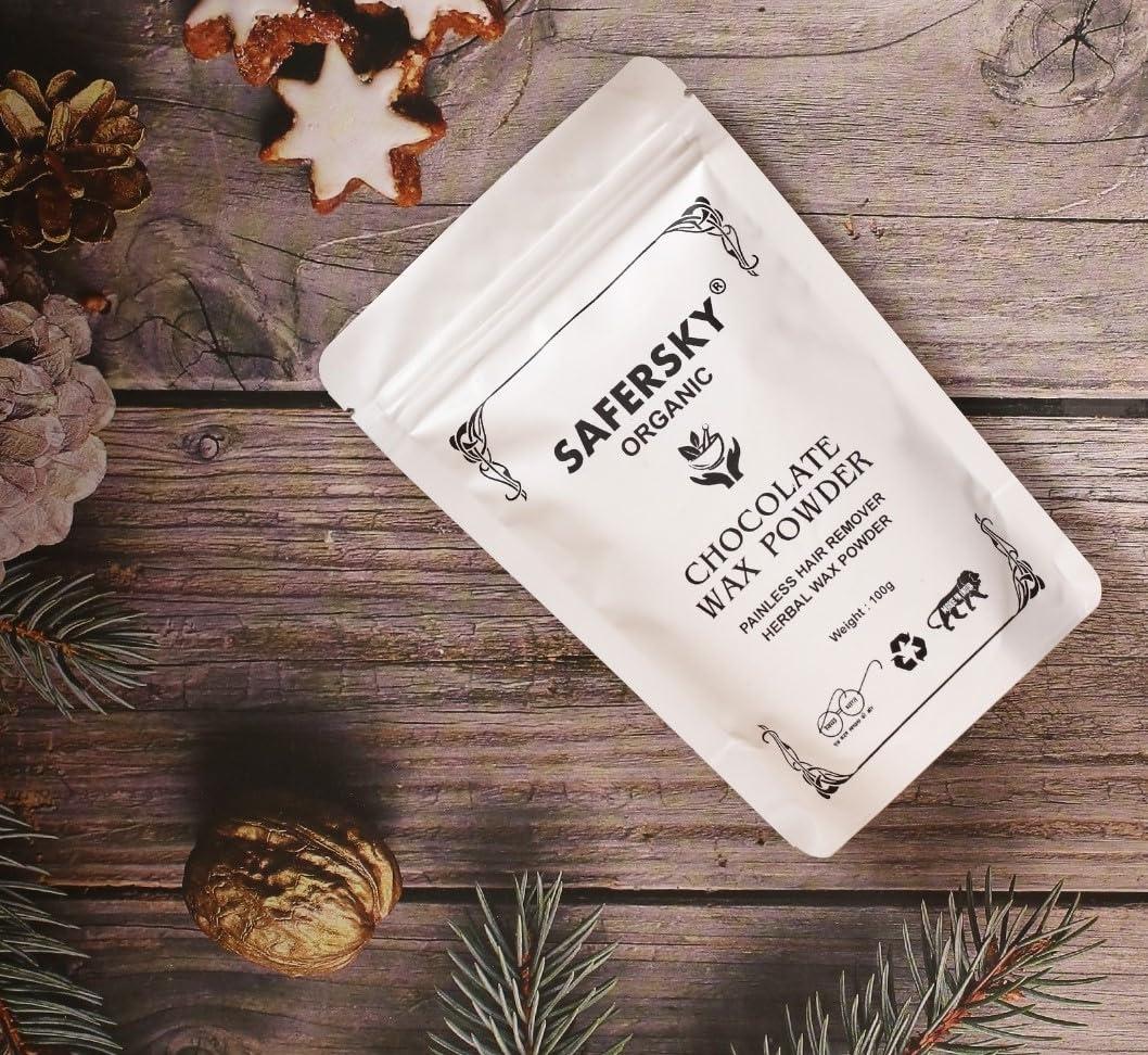 SAFERSKY SAFERSKY Herbal Body Wax Powder for Hair Removal | Chocolate Flavours For Hair Remover Wax Powder | Painless Hair Removal Wax Powder | Zero irritation | No Side Effects | Hair Removal Powder For All Hair & Skin Types Bikini Area Organic Hair Removal