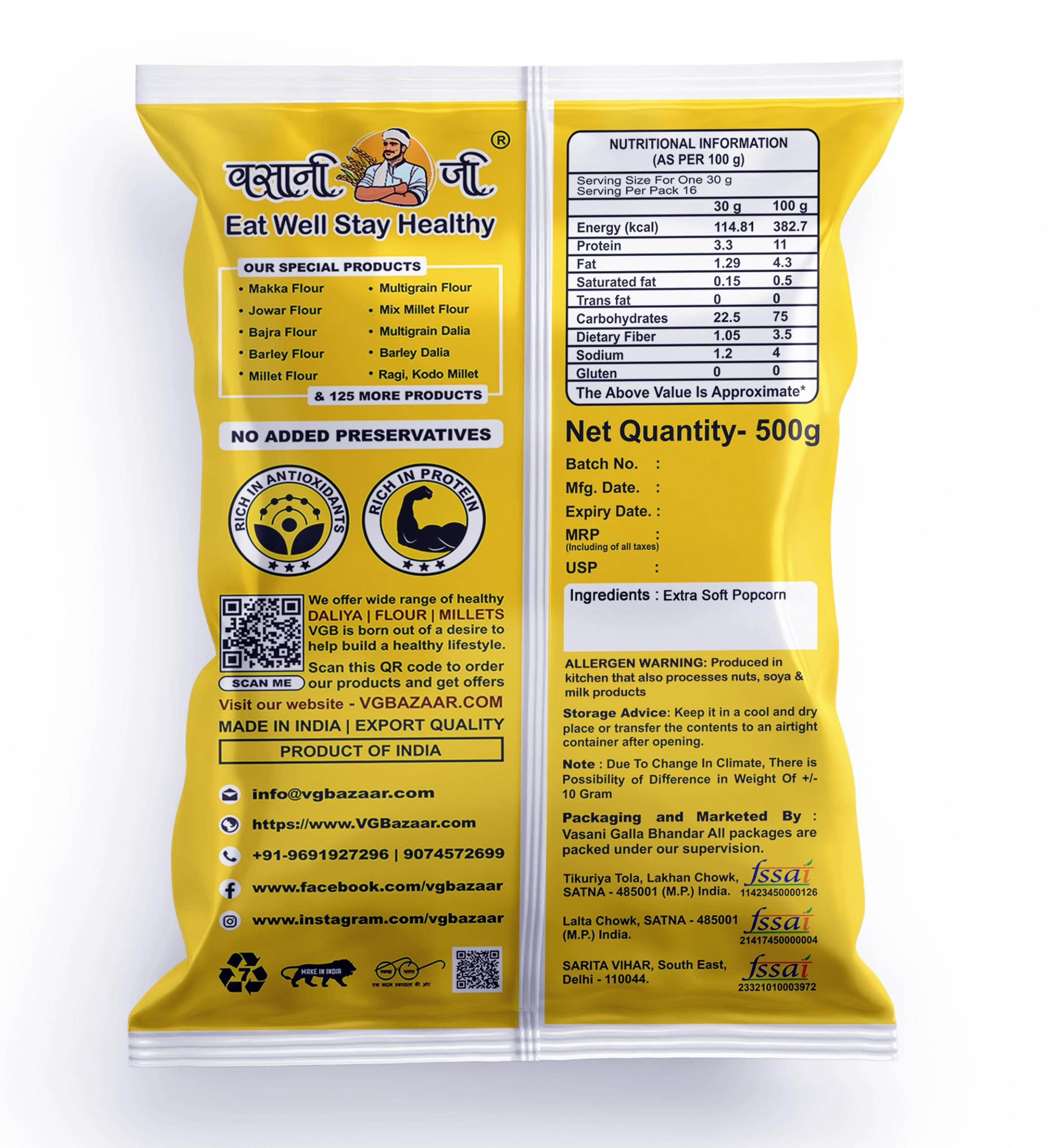 VGBNP VGBNP Popcorn Seeds & 100% Popping Kernels - Popcorn kernels soft, Popcorn Maize, Corn Kernels, Pop-Corn makka (Makai)- 5kg