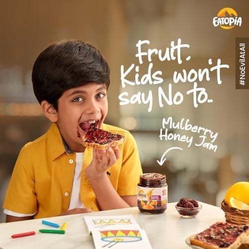 Eatopia Eatopia Mulberry Honey Jam | Sugar Free | 100% Pure & Natural | No Preservatives | No Added Colours & Flavours | 70% Mulberries & 30% Wild Honey | Healthy Good for Gut Health | Pack of 1-240g