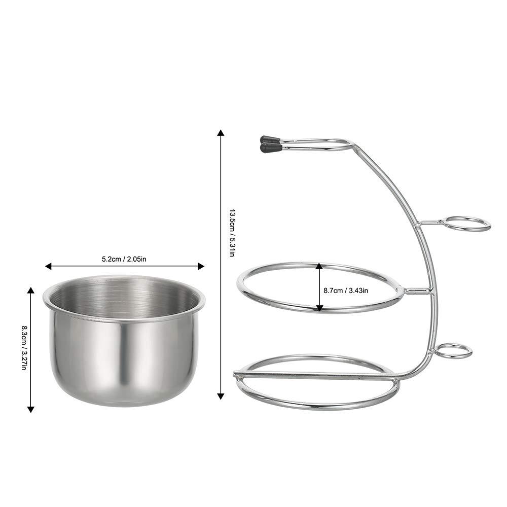 Qnotici Shaving Razor Brush Stand & Bowl Set Metal Shaving Brush Holder Soap Bowl Mug for Men Beard Removal Tools