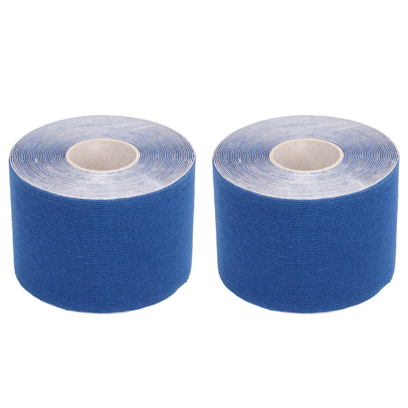 HAIBING Sports Recovery Tape Grid Back 5m Length 5cm Width 2pcs Athletic Kinesiology Tape for Badminton (Dark Blue)