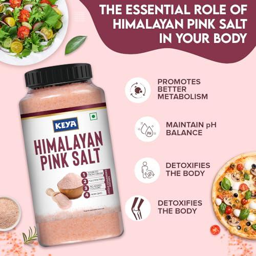 KEYA Keya Himalayan Pink Salt 1.5kg | Mineral rich Salt for Healthy Cooking | Sendha Namak for Healthy Life | Mineral Rich Salt | Low Sodium | Packed with 84 Minerals