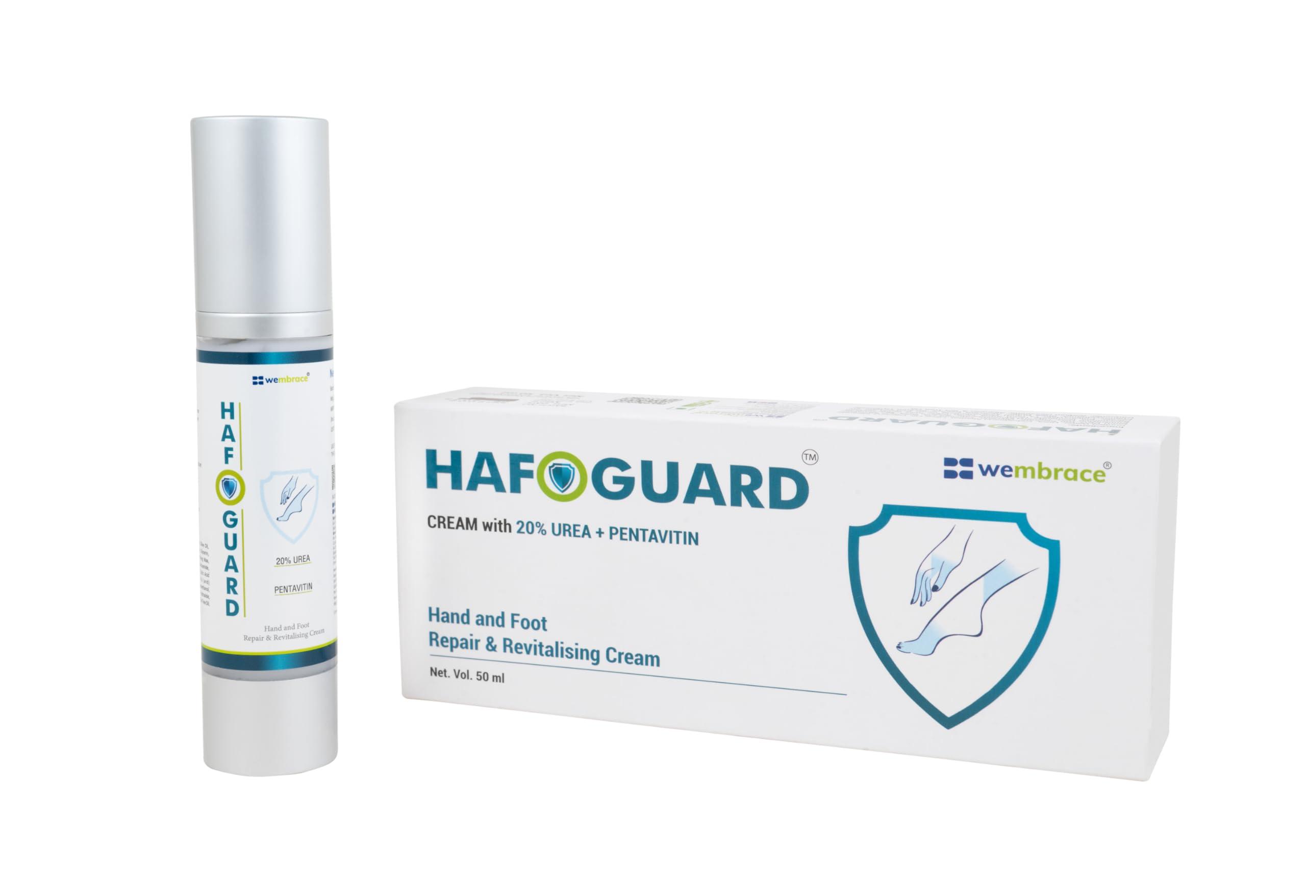 HafoGuard Hafoguard Hand & Foot Repair Cream 20% Urea + Pentavitin for Supercharged Hydration Paraben-Free Formula for Soothing- Dry, Itchy Skin Repair and Revitalizing Cream for Hands and Feet.