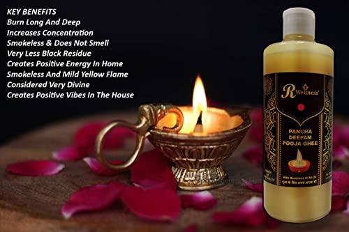 R Wellness R Wellness Pancha Deepam Ghee Diya/Lamp/Diya Oil | Blend of Sesame, Neem, Castor, Mahua and Ghee – 450g