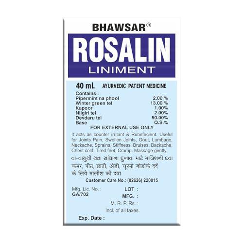 BHAWSAR ROSALIN, MAN AND WOMAN BHAWSAR Rosalin Liniment Oil 40 ml (Pack of 4)