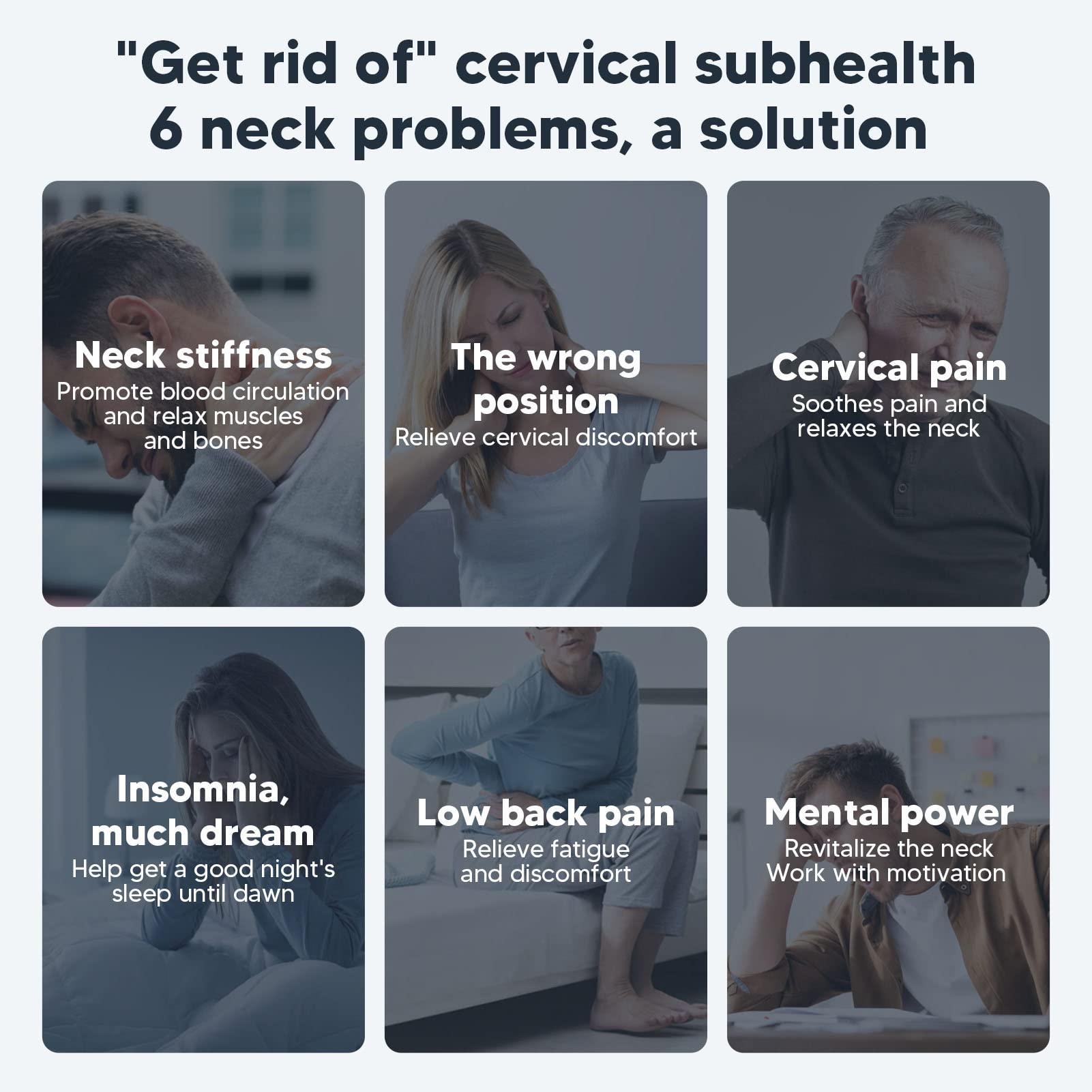 Rengu Intelligent Neck Massager, Soothing Portable Powerful Intelligent Neck Massage Instrument for Men for Office (Blue)