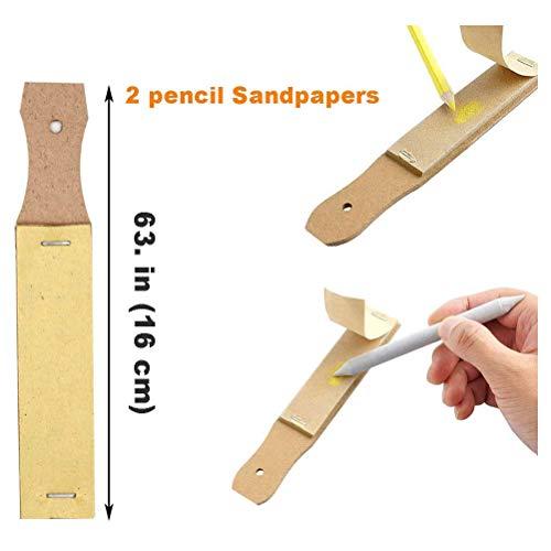 HEALLILY 23 Pcs Stumps and Tortillions Set Sandpaper Pencil Sharpener Pointer Pencil Extension Tool and Eraser for Student Sketch Drawing Supplies