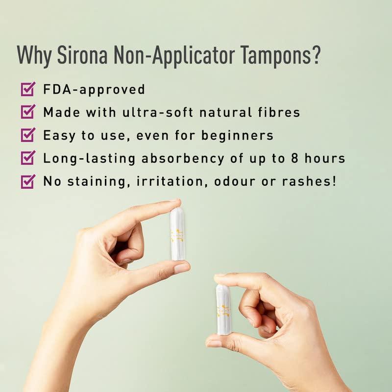 Sirona Sirona Period Made Easy Tampons - 20 Piece (Pack of 3) | For Medium & Regular Flow | Biodegradable Tampons | FDA Approved