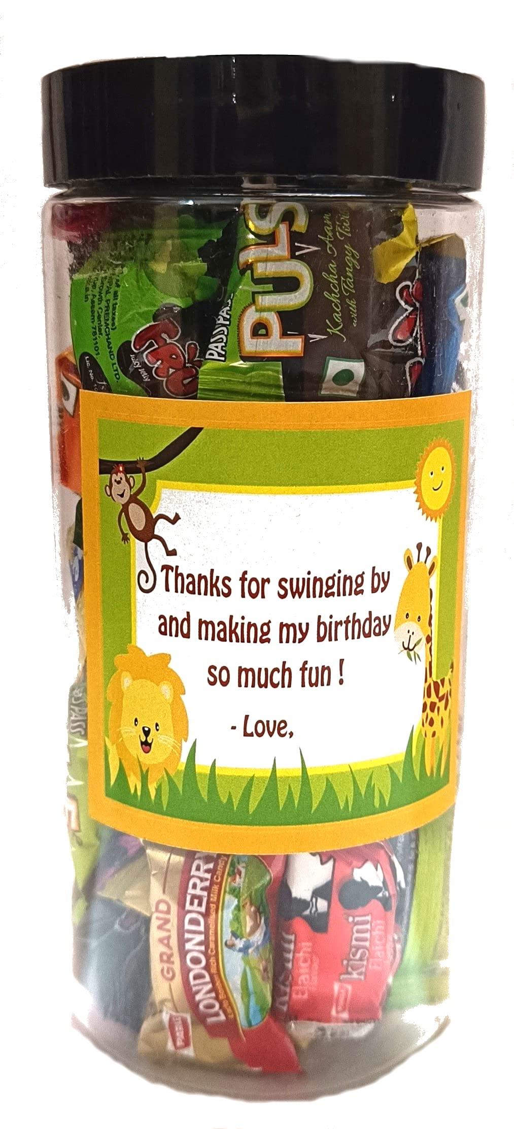 Velour Shoppe Birthday Return Gifts for Kids - Candy Jar with Personal Message (Any Age)