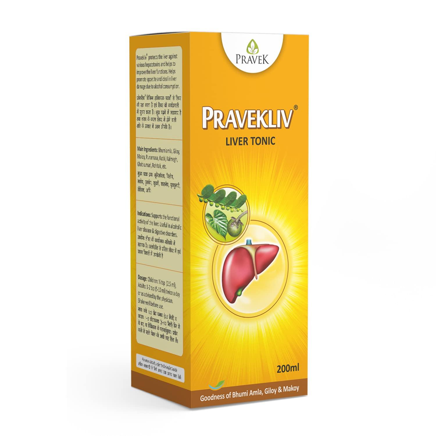 PRAVEK PRAVEK Pravekliv Syrup for Liver Health | Natural Liver Herbal Tonic | Goodness of Bhumi, Amla, Makoy & Giloy (200 Ml Pack Of 1)