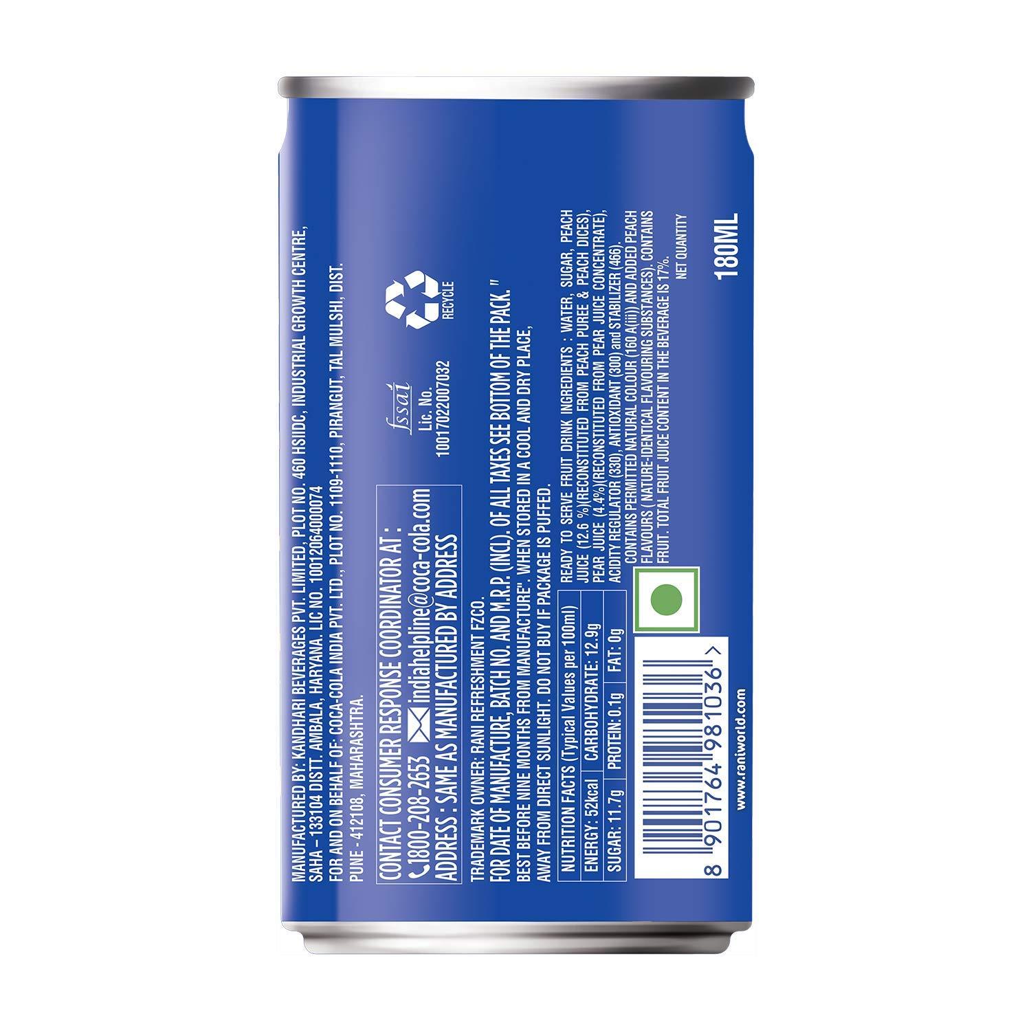 Rani Rani Rani Peach Float Jar, 6 X 180 G, Vegetarian