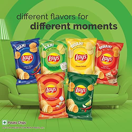 Lay's Lay's Potato Chips 157g/190g, American Style Cream & Onion Flavour, Crunchy Chips & Snacks, Party Pack (weight may vary)