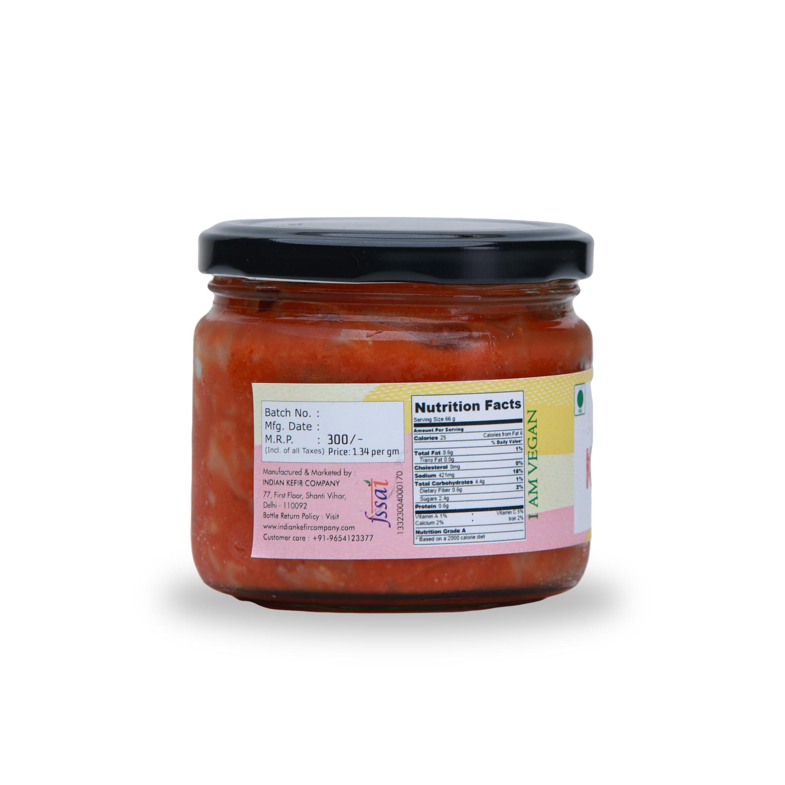 YUUVA YUUVA Kimchi Traditionally & Naturally Fermented 100% Veg No Vinegar,No Colors, No Preservatives 225 gms x 2 pcs(Pack of 2)
