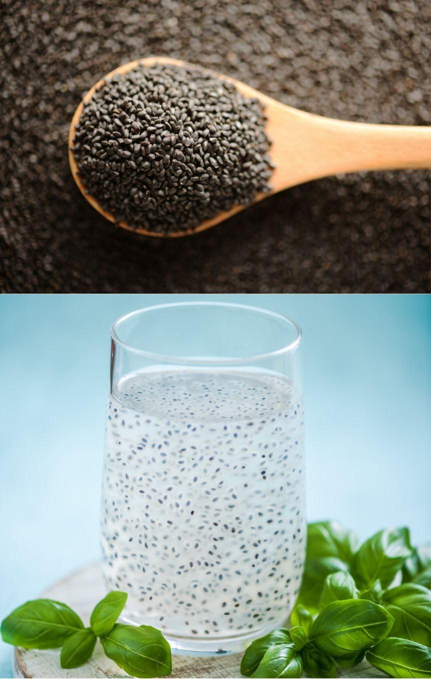 Apni Maati Apni Maati Basil Seeds (Sabja Seeds/Takmaria/Tukmariya) for eating (400 gm)