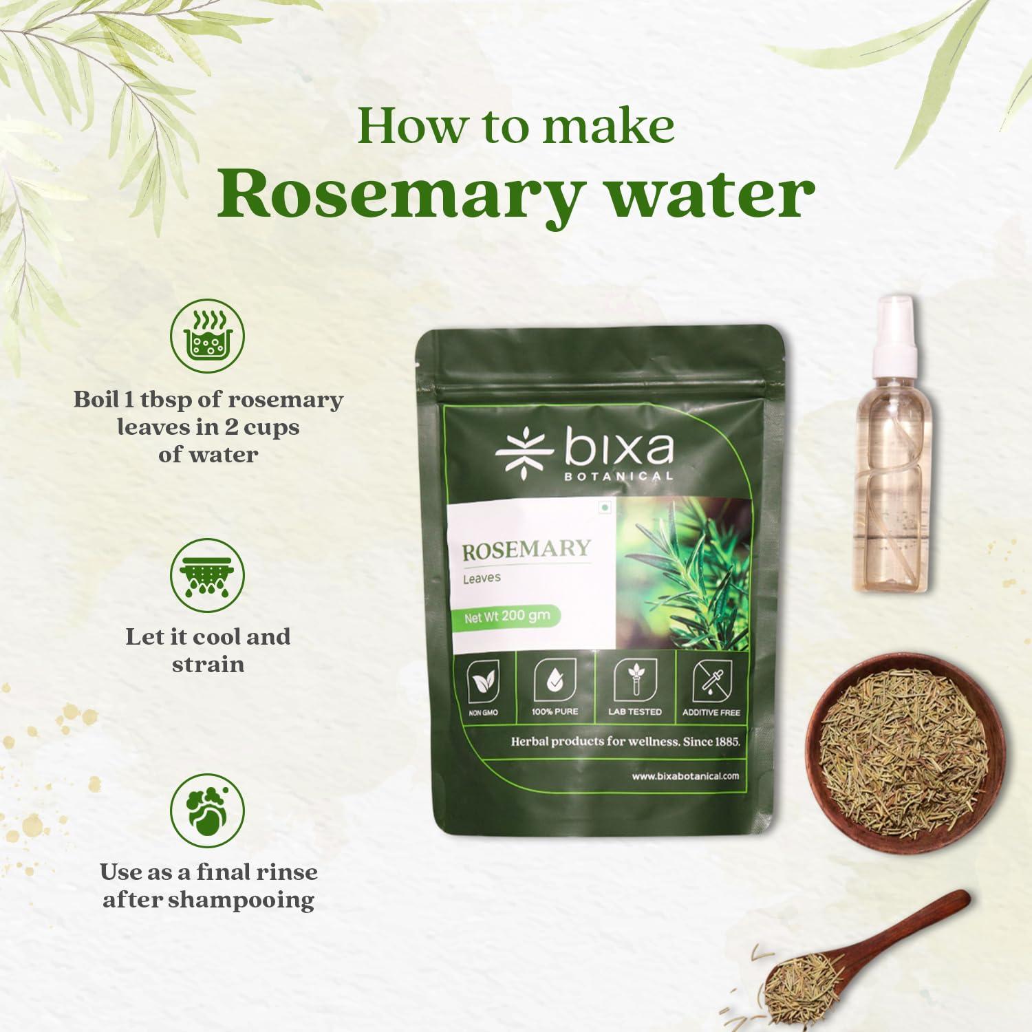 Bixa Botanical Bixa Botanical Rosemary Leaves 200Gm | Top Grade Leaves From Egypt | For Seasoning, Tea & Hair | Fssai | Cooking Pasta Soups Salad Chicken Herbs Tea | Supports Hair Growth