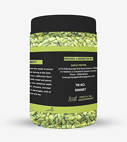 GARLIC PEPPER GARLIC PEPPER Green Cardamom/Elaichi Extract - Tea, Coffee, Cooking, Baking, Dessert Natural, Vegan, Indian Organic Spices Sabut Elaichi (100 Gm)