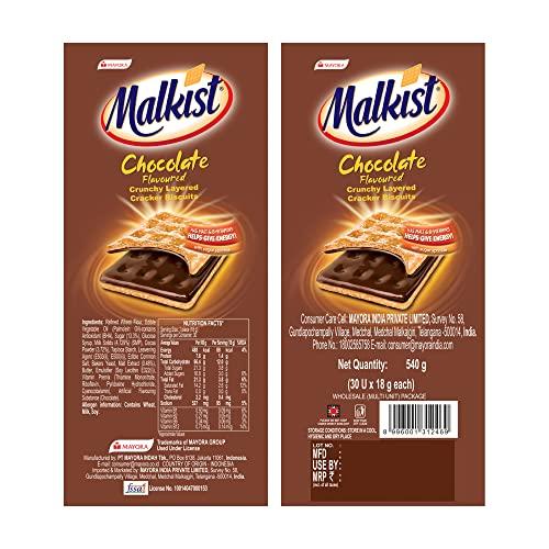 Malkist Malkist Chocolate Flavoured Cracker Biscuits - 540g- Pack of 3 ( Each pack contains 30 packets)