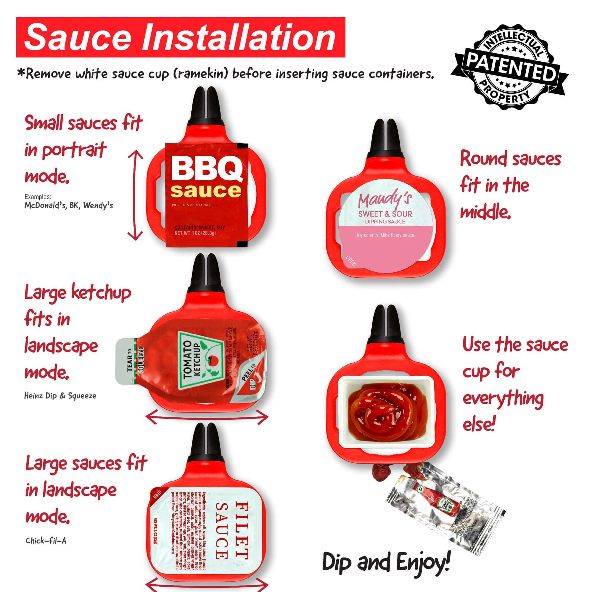 Saucemoto Saucemoto Dip Clip | An in-car sauce holder for ketchup and dipping sauces. As seen on Shark Tank (2 Pack, Barbie-Q-Pink)