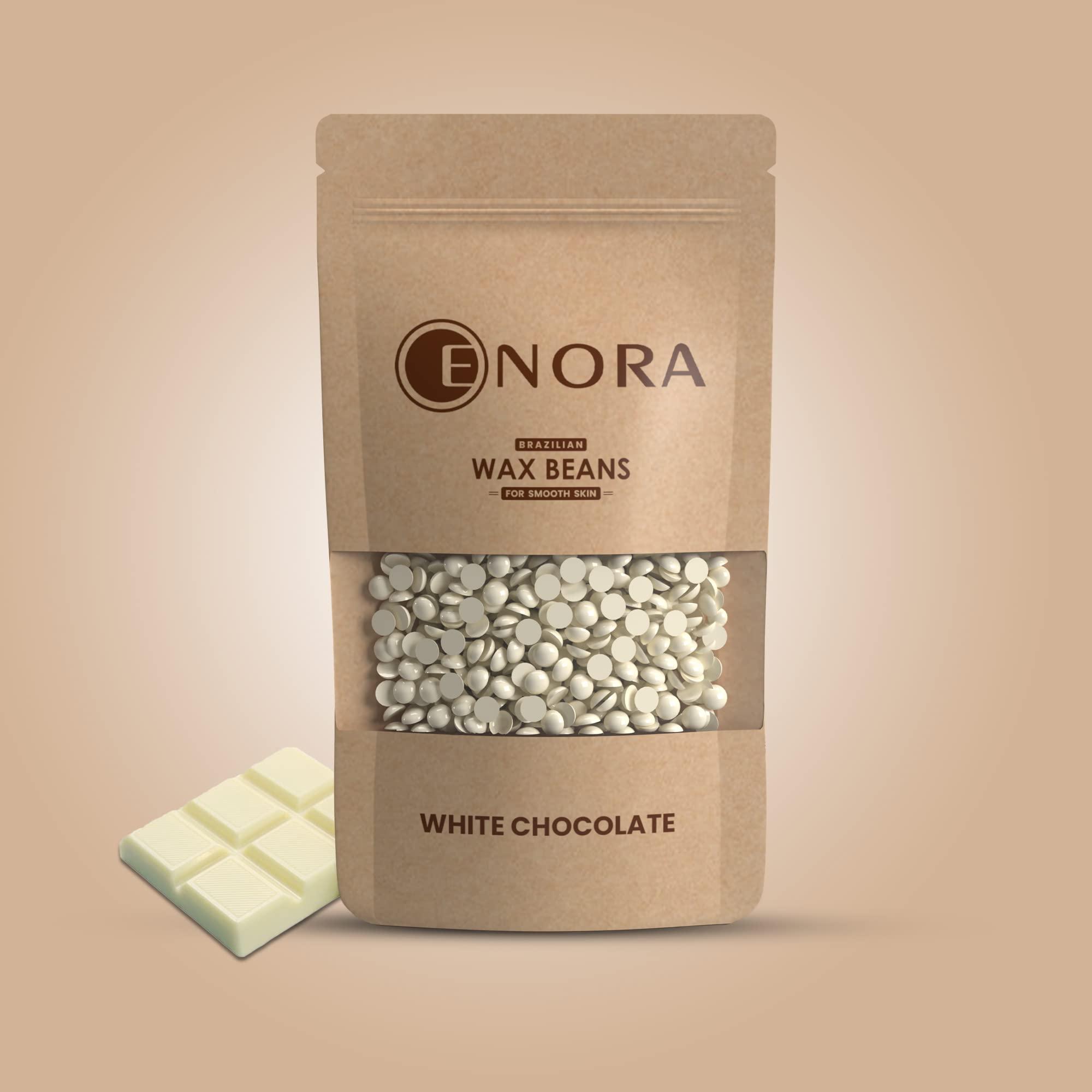 ENORA ENORA Hair Removal Brazilian Hard Wax Beans For Face, Eyebrow, Back, Chest, Bikini Areas, Legs, Arms And Beards,Black Head, Tan, Dead Skin | Smooth | (300 Gram, WHITE CHOCOLATE)
