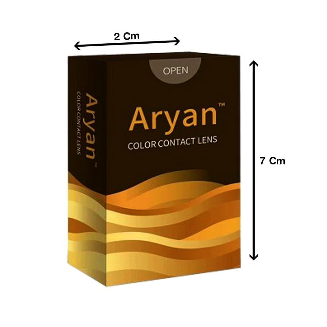 Generic Aryan Super Premium Monthly Disposable Safe Natural Looking Comfortable Cosmetic Color Lens for Men and Women 2 Pcs- Light Brown Charming Hazel (-3.00) Power