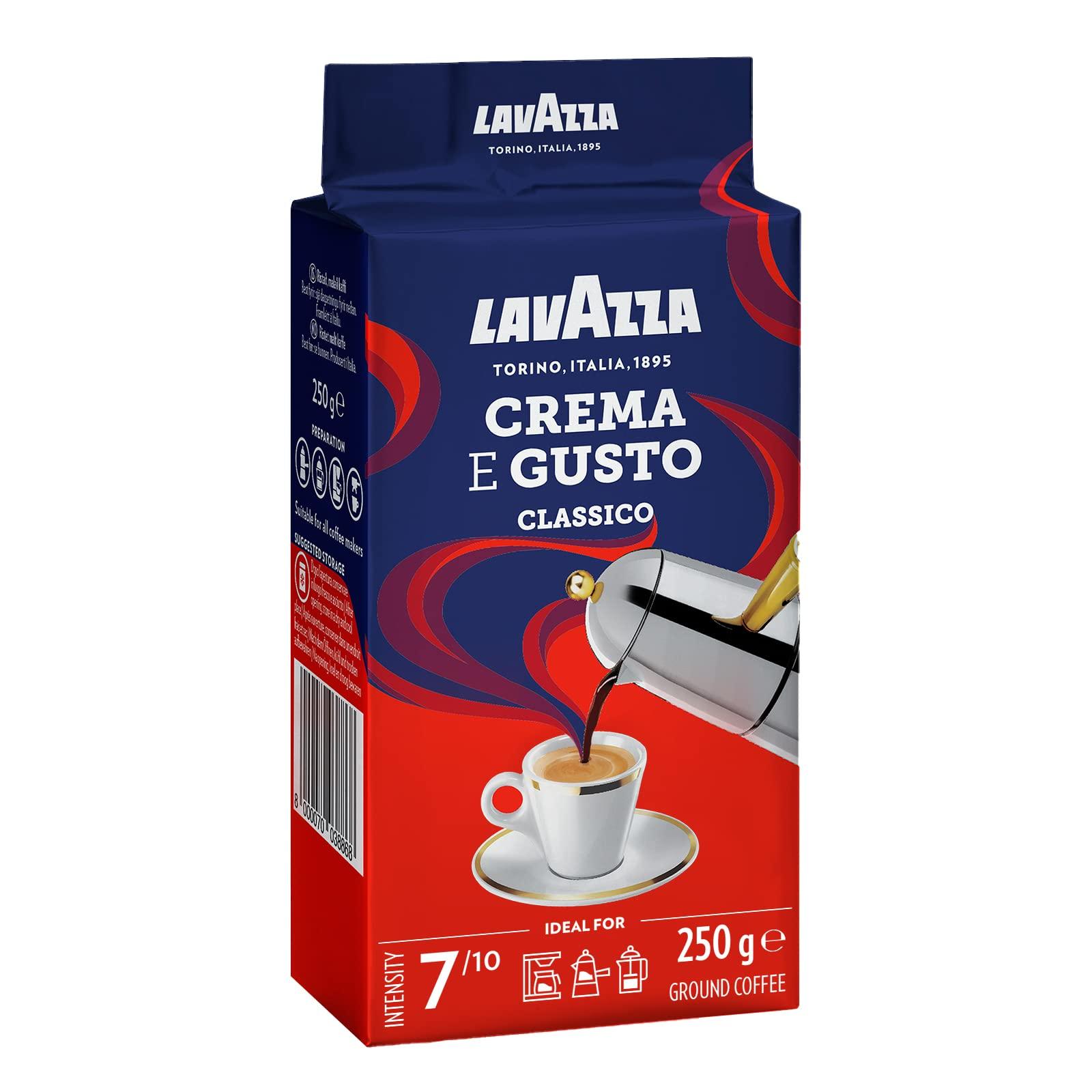 FRESH & HONEST Lavazza Perfetto Espresso, 100% Arabica Ground Coffee Powder, 250g, 1 Bag & Lavazza Crema E Gusto Ground Coffee Powder, 250g, Bag