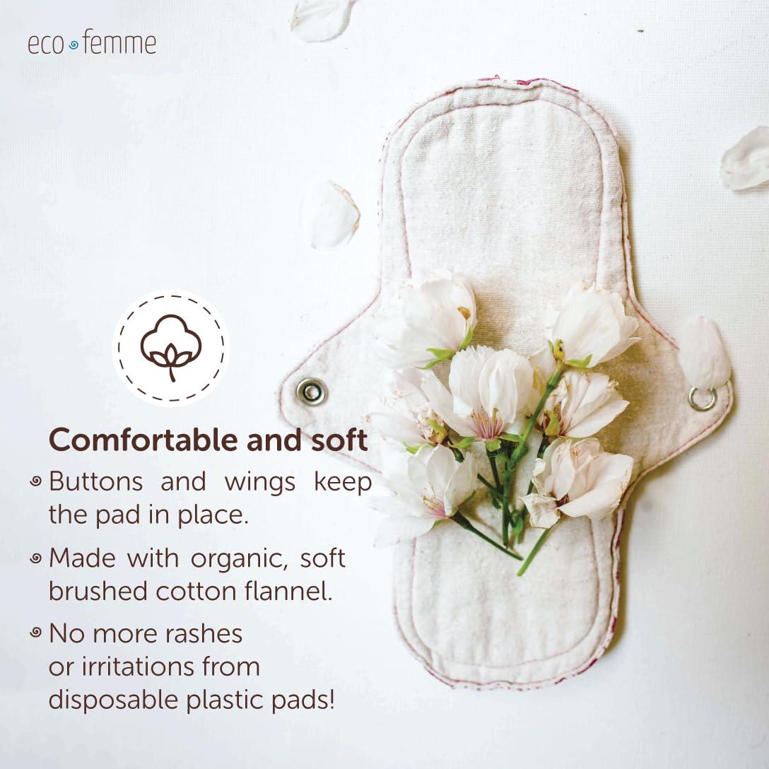 Eco Femme Eco Femme Super Comfy (Xl Pad) | Reusable Sanitary Cloth Pad | Organic Cotton Certified By Gots | With Leak Proof | Lasts Upto 75-100 Washes | Heavy Flow Pad |Pack Of 1