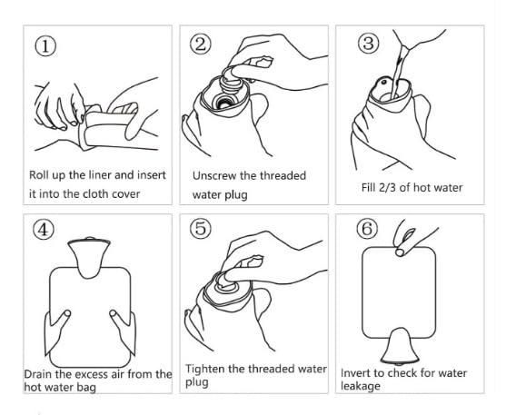 Onprix Onprix Hot Water Bottle with Plush Cover 1L Cute Mini Hot Water Bag for Neck Shoulder Pain and Hand Feet Warmer Hot Water Bottle for Women Kids Gifts (Multi Color)