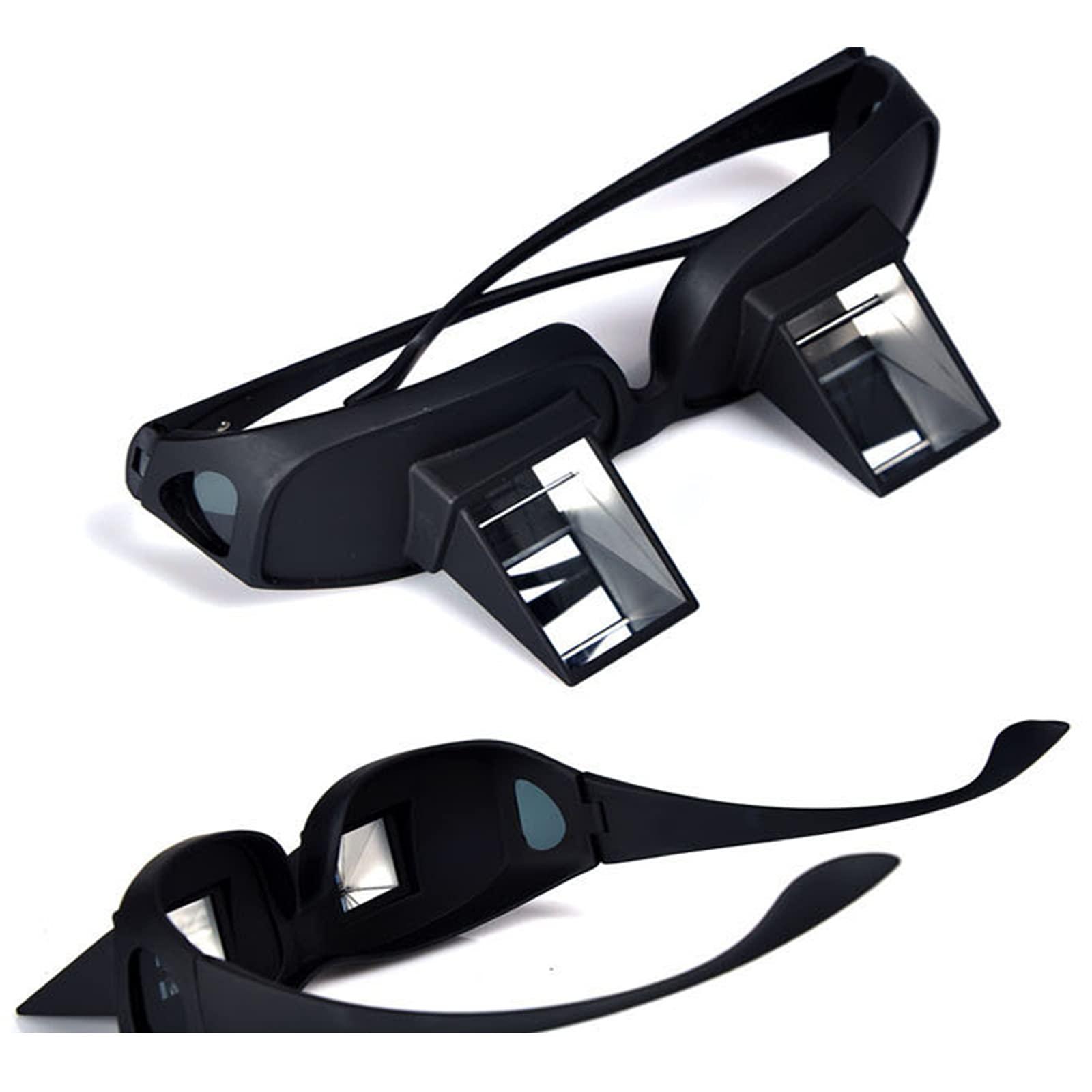 Pevor Lazy Readers Prism Glasses Bed Prism Spectacles Horizontal Eyeglasses for Reading/Watching TV Lying Down in Bed/Sofa, Myopia Presbyopic usable, Unisex