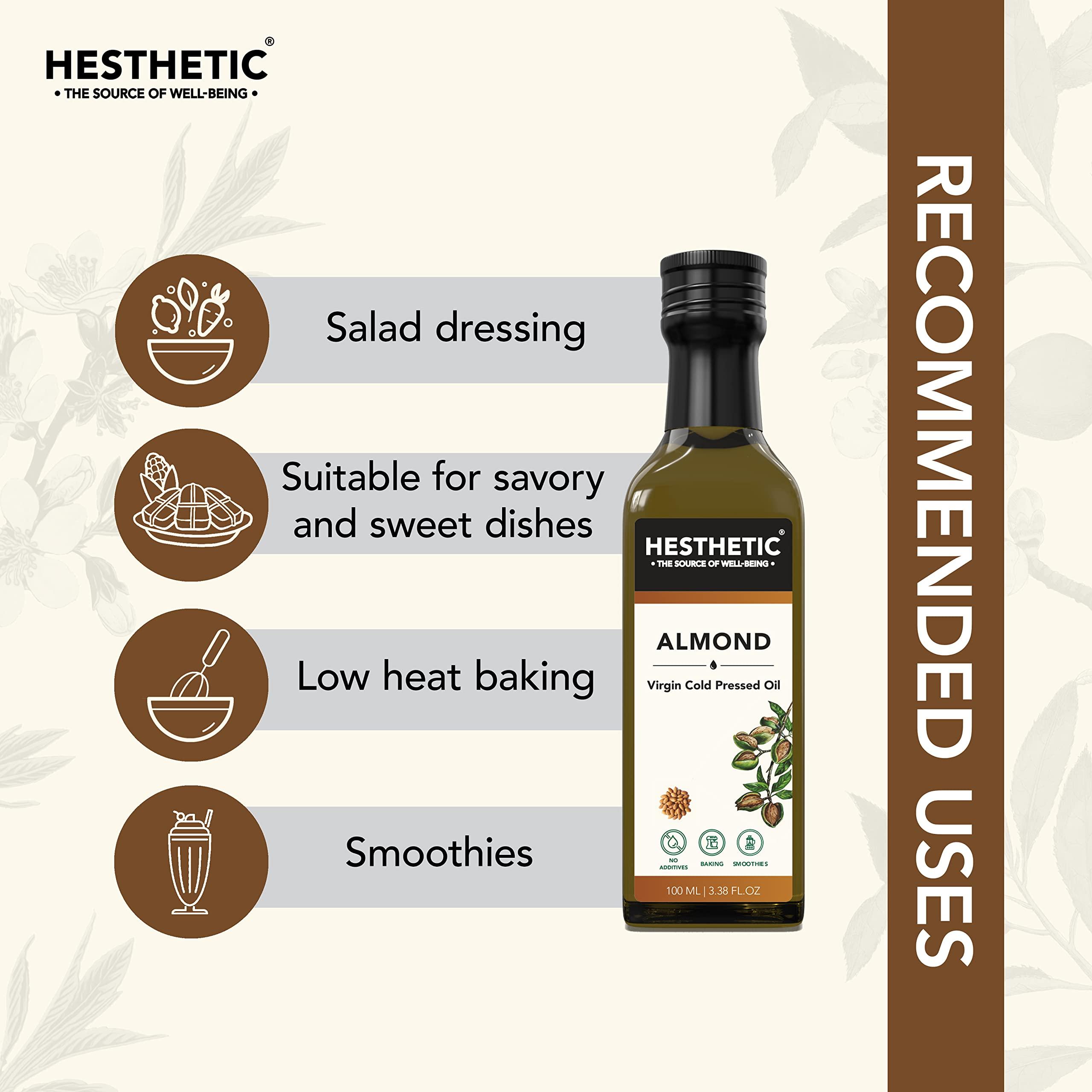 HESTHETIC HESTHETIC Virgin Cold Pressed Sweet Almond (Badam) Oil - 100% Pure & Rich in Vitamin E - 250ml