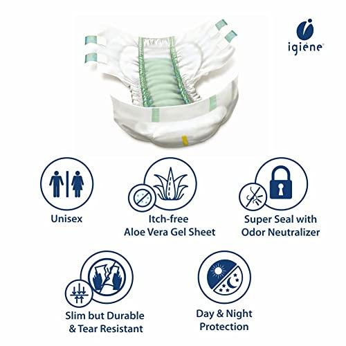 IGIENE IGIENE Adult Diapers With Aloevera Gel Sheet (Large ,Pack of 1, 1Pack =10 Diapers)