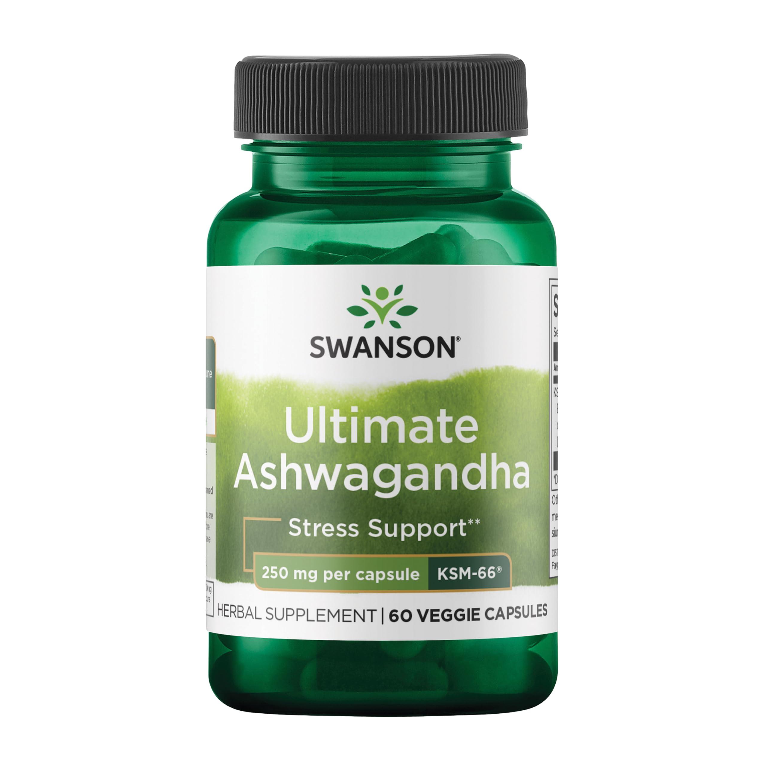 Swanson Ultra Swanson Ultra Ultimate Ashwagandha Ksm-66, 250 mg, 60 Veg Caps