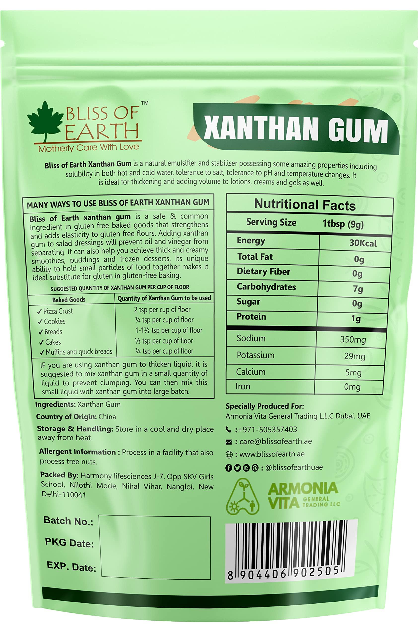 BLISS OF EARTH Bliss of Earth Xanthan Gum Powder 100% Pure Food Grade Natural Thickener Gluten Free, Keto Friendly, Vegan 453gm