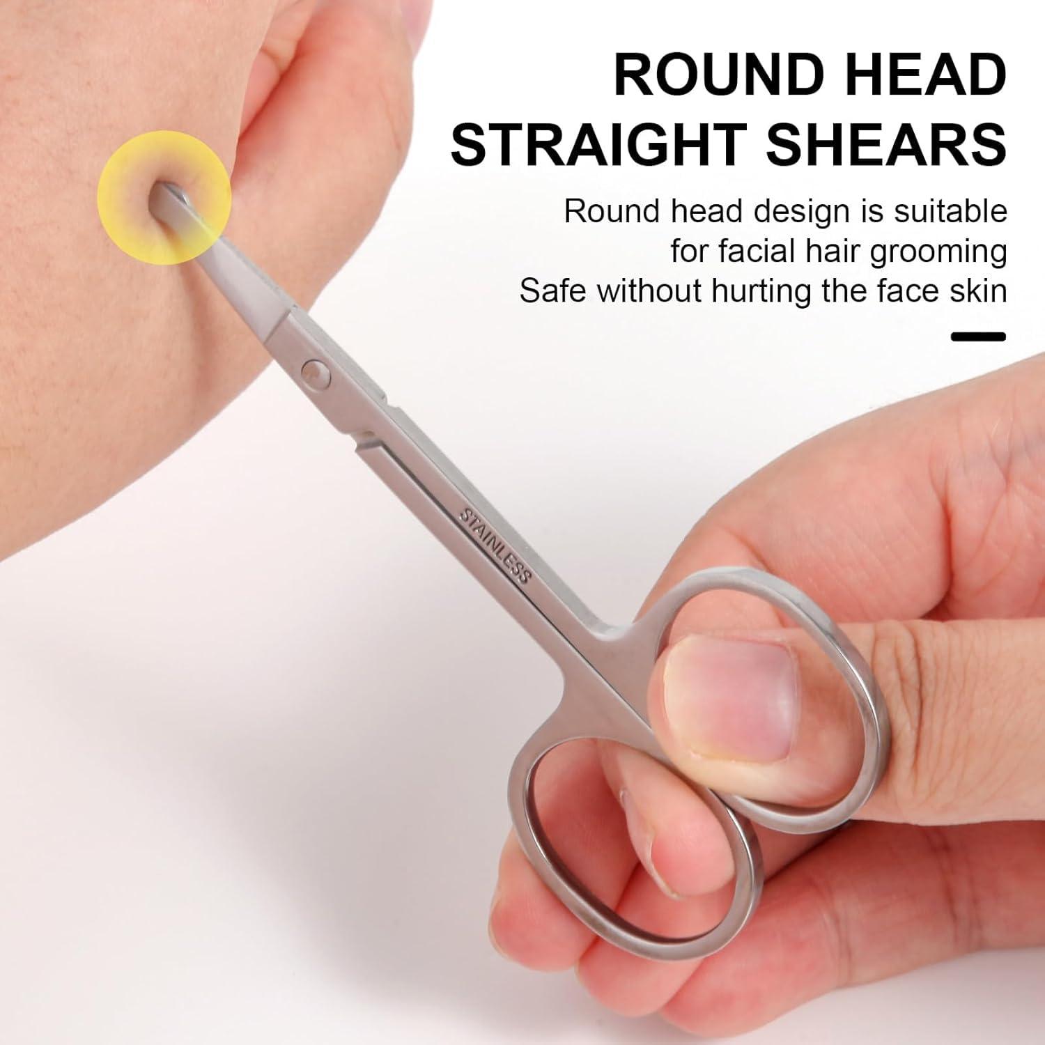 Generic Hyzone Nasal Safety Scissors for Nose Hair Cutting, Beard, Mustache, and Eyebrow, Nose Hair Remover & Trimmer, Nose Scissor Blunt Round Tip & Heavy Duty Non Rusting SS For Men & Women