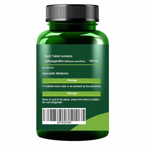 JAIN Jain Ashwagandha 850mg Tablets - Extra Energy, Stress Relief, 100% Natural, Improves Sleep, Reduces Blood Sugar |Restorative Benefits, 60\'s