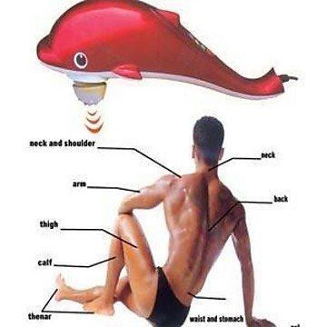 manav acupressure products MANAV Corded Electric Dolphin Handheld Body Massager for Pain Relief with Powerful Vibration For Unisex, Red