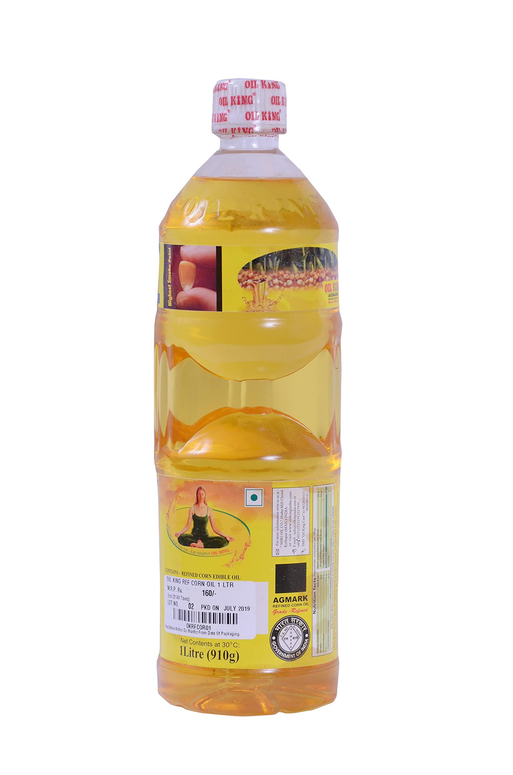 OIL KING OIL KING Edible Pure Corn Edible Oil for Cooking (1L)