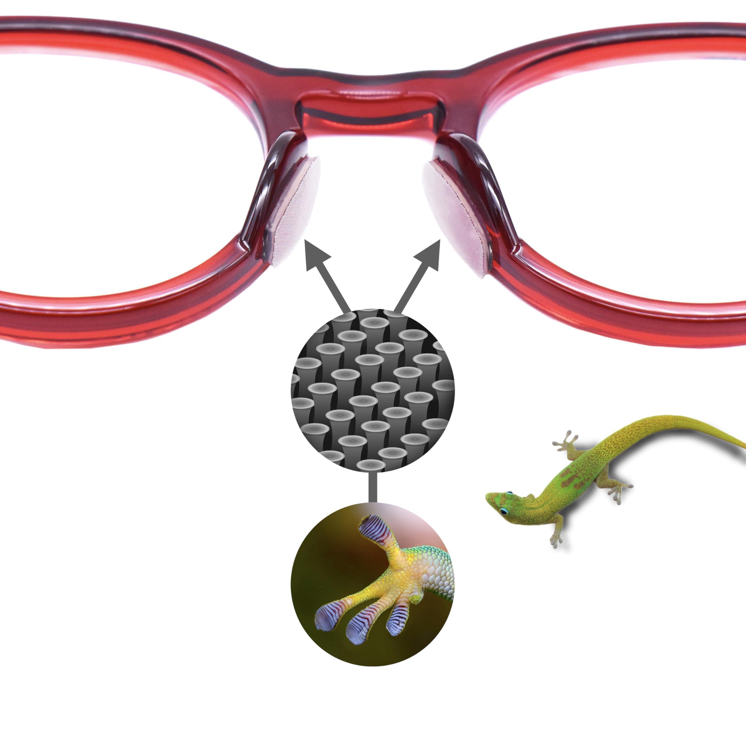 Setex Setex Gecko Grip Anti-Slip Nose Pads for Eyeglasses, (5 Clear Pair) USA Made, Innovative Microstructured Fibers, 1mm x 7mm x 16mm