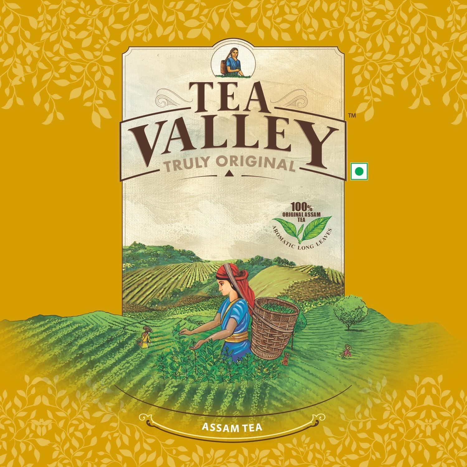 Tea Valley Tea Valley Truly Original 100% Assam Tea | Approx 85% Assam CTC and 15% gently rolled tea leaves | Make masala tea, ginger tea, cardamom tea | (1kg)