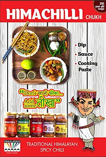 HIMACHILLI HIMACHILLI Green Chilli Chukh and Garlic Chilli Chukh Traditional Chamba Chukh from Himachal Pradesh- Fiery, Hot, Citrus, Green Chilli Pickle, Paste & Marinade - Pack of 2, (Each Bottle 200gm)