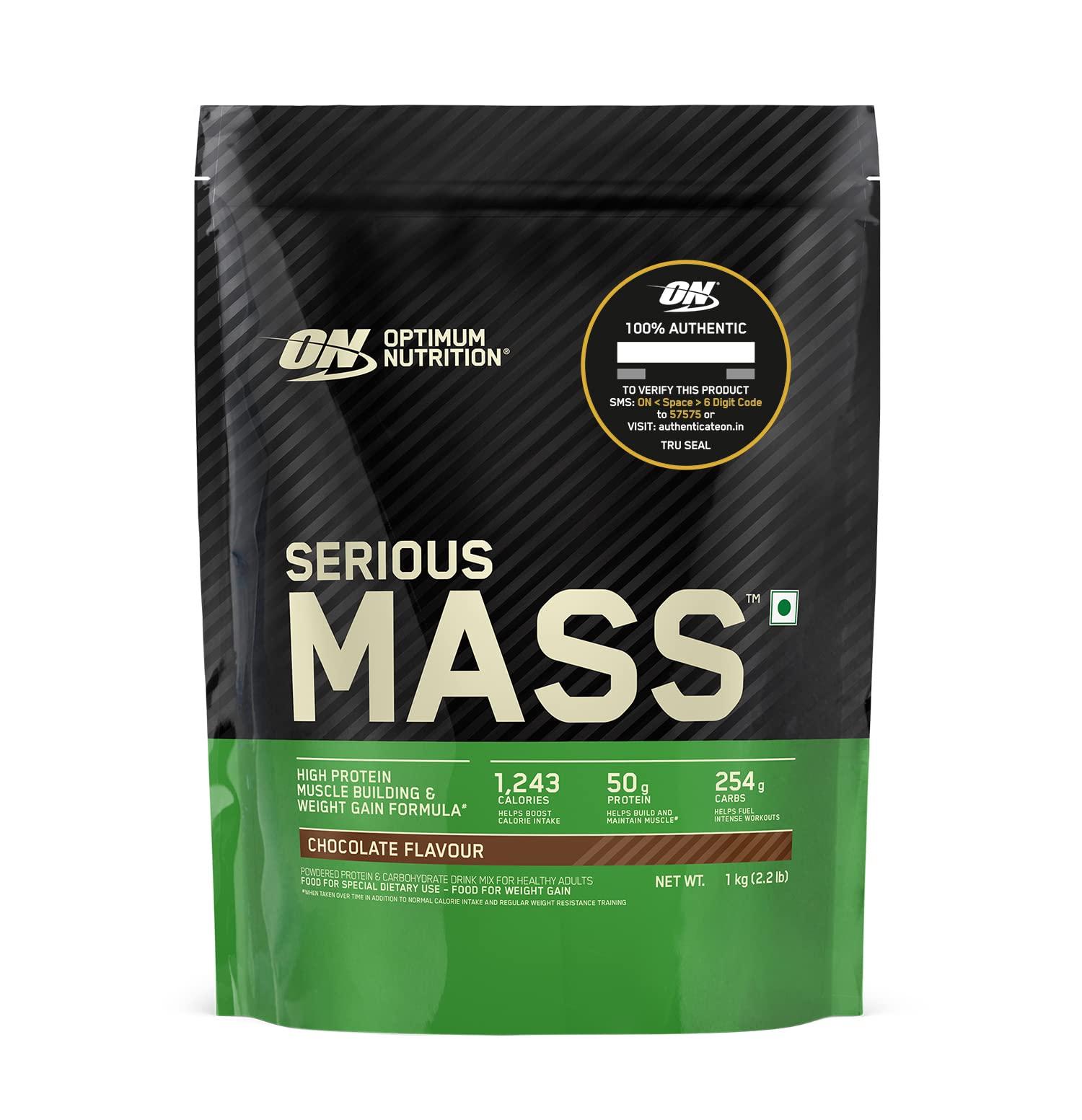 OPTIMUM NUTRITION OPTIMUM NUTRITION (ON) Serious Mass Gainer powder (Veg) - Pack of 1 kg (Chocolate) & Optimum Nutrition (ON) Micronized Creatine Powder - 100 Gram, 33 Serves, Unflavored. COMBO