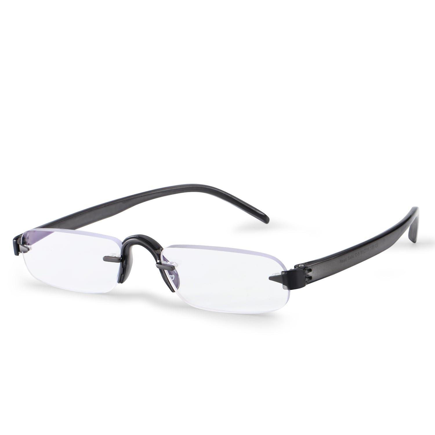 DR. HARMANN\'S READING GLASSES DR.HARMANN\'S READING GLASSES RIMLESS READERS FITTED WITH BLUE BLOCK LENS IN POLYCARBONATE MATERIAL (Model: ReadSafe Grey colour +1.75)