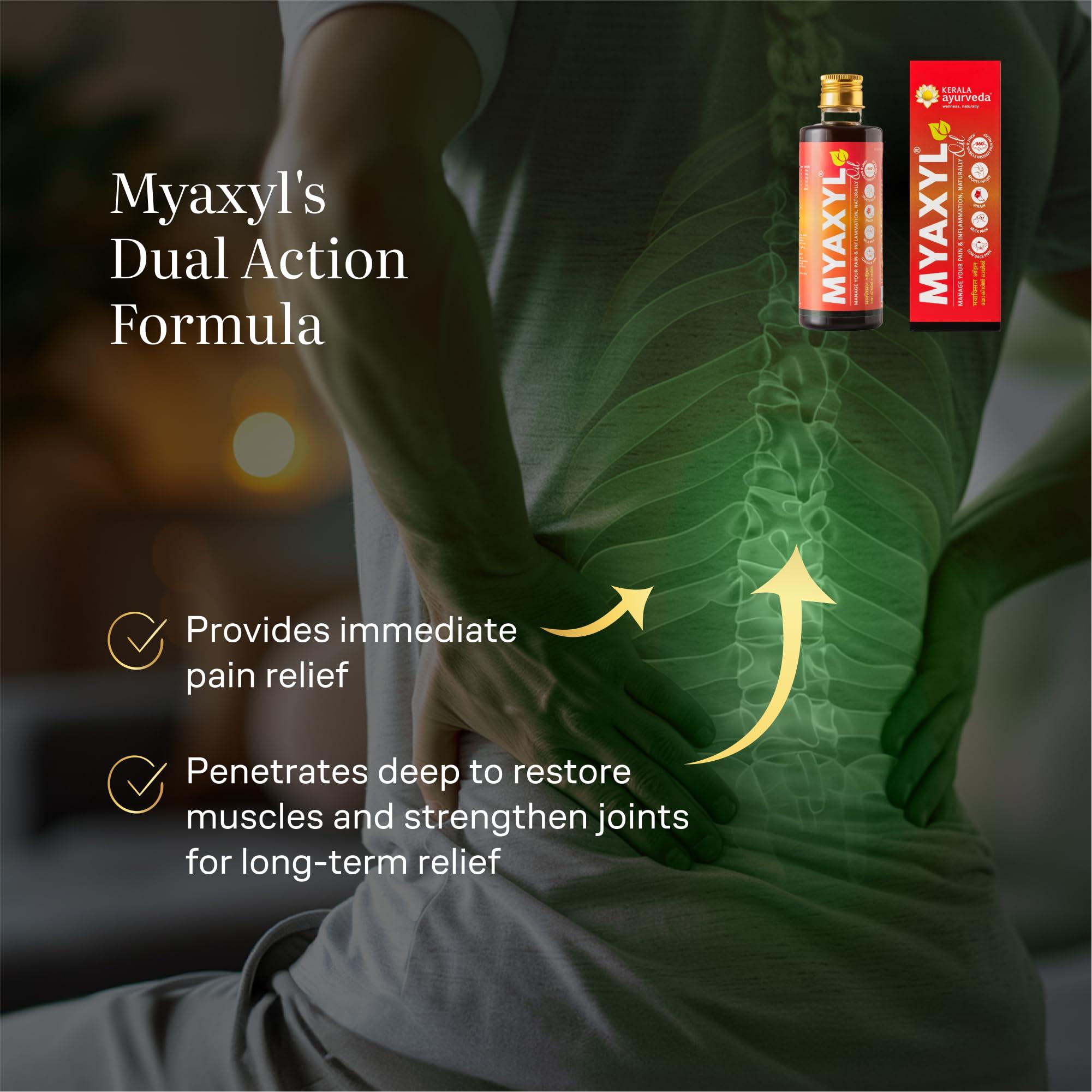 KERALA ayurveda Kerala Ayurveda Myaxyl Oil - 200 ml | Ayurvedic Medicine Pain Relief from Joint, Muscle, Knee, Heel & Back | Ideal for Flexible Joint & Neck | Helps Ease Pain (pack of 2)