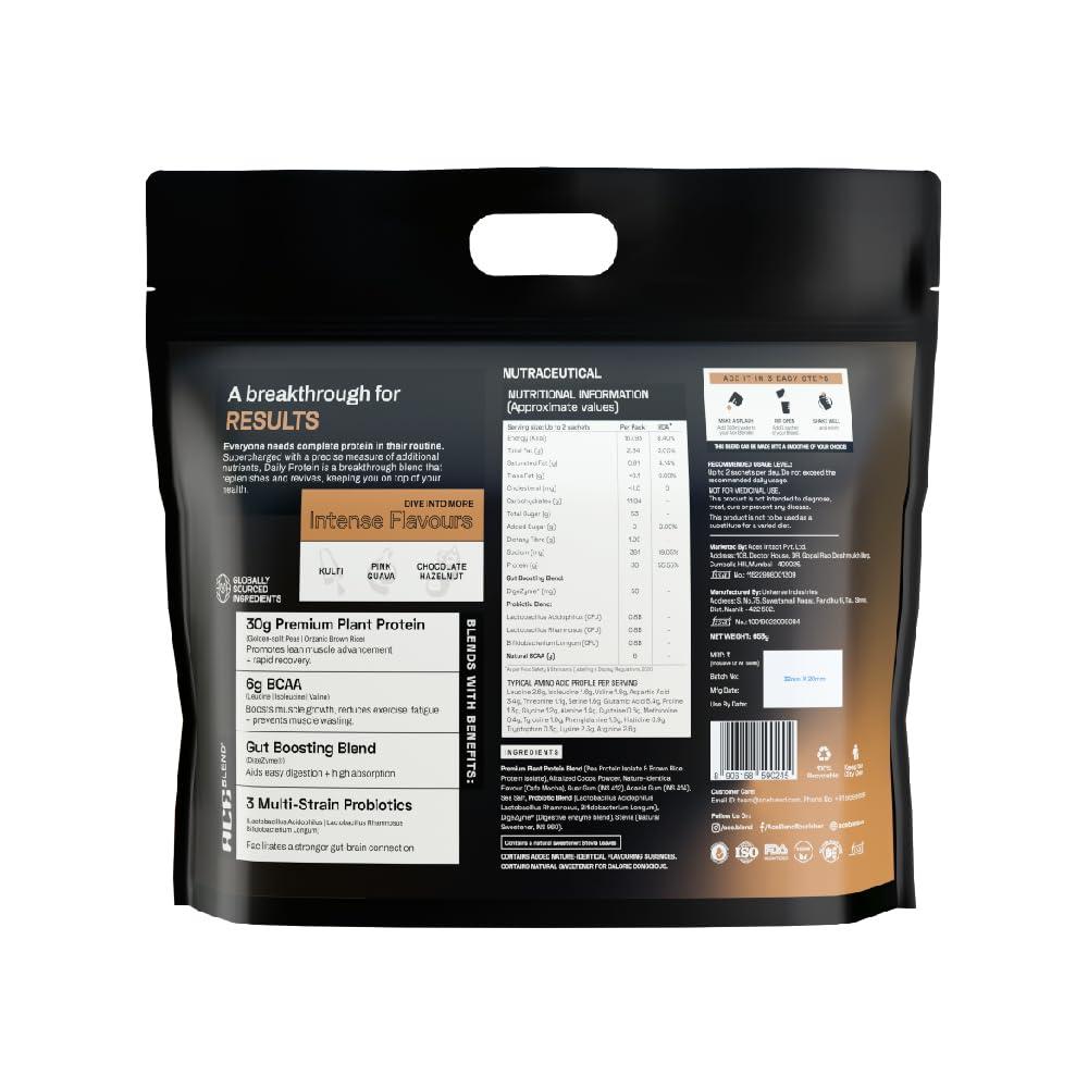 Ace Blend Ace Blend Intense 30G Plant Protein (15 Servings) | Pea & Brown Rice Isolate | 6G BCAA | Complete Amino Acid Profile | Gut Friendly | Muscle Growth & Recovery | Men & Women | Mocha Flavour