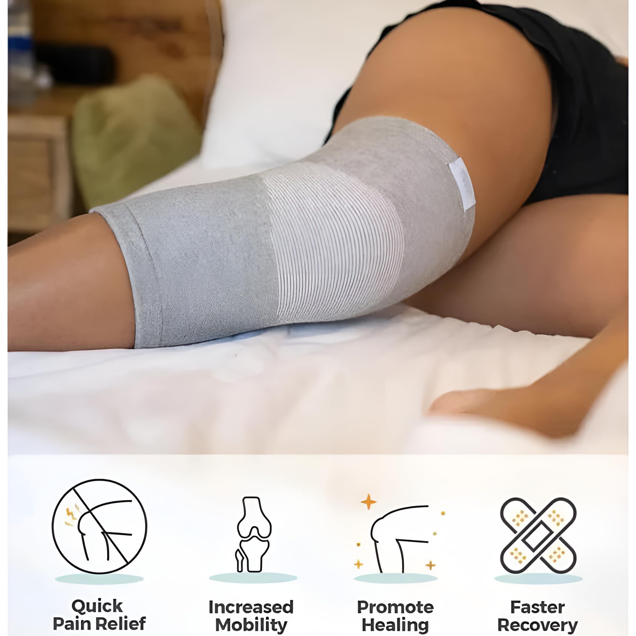 Generic Esenki Orthopedic Pain Relief Bamboo Yarn Knee Support Cap Brace/Sleeves Pair For Sports, Pain Relief, Exercise,Cycling,Knee Cap Guard Brace Knee Support For Men & Women-Medium (Pack Of 1 Pair, Grey)