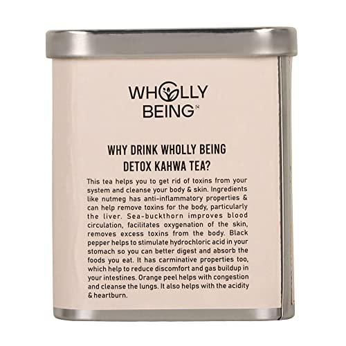 Wholly Being Wholly Being - Detox Kahwa Tea with for skin glow and gut detox with Nutmeg, Sea Buckthorn, Rose Petals, Orange Peels(20 tea bags)
