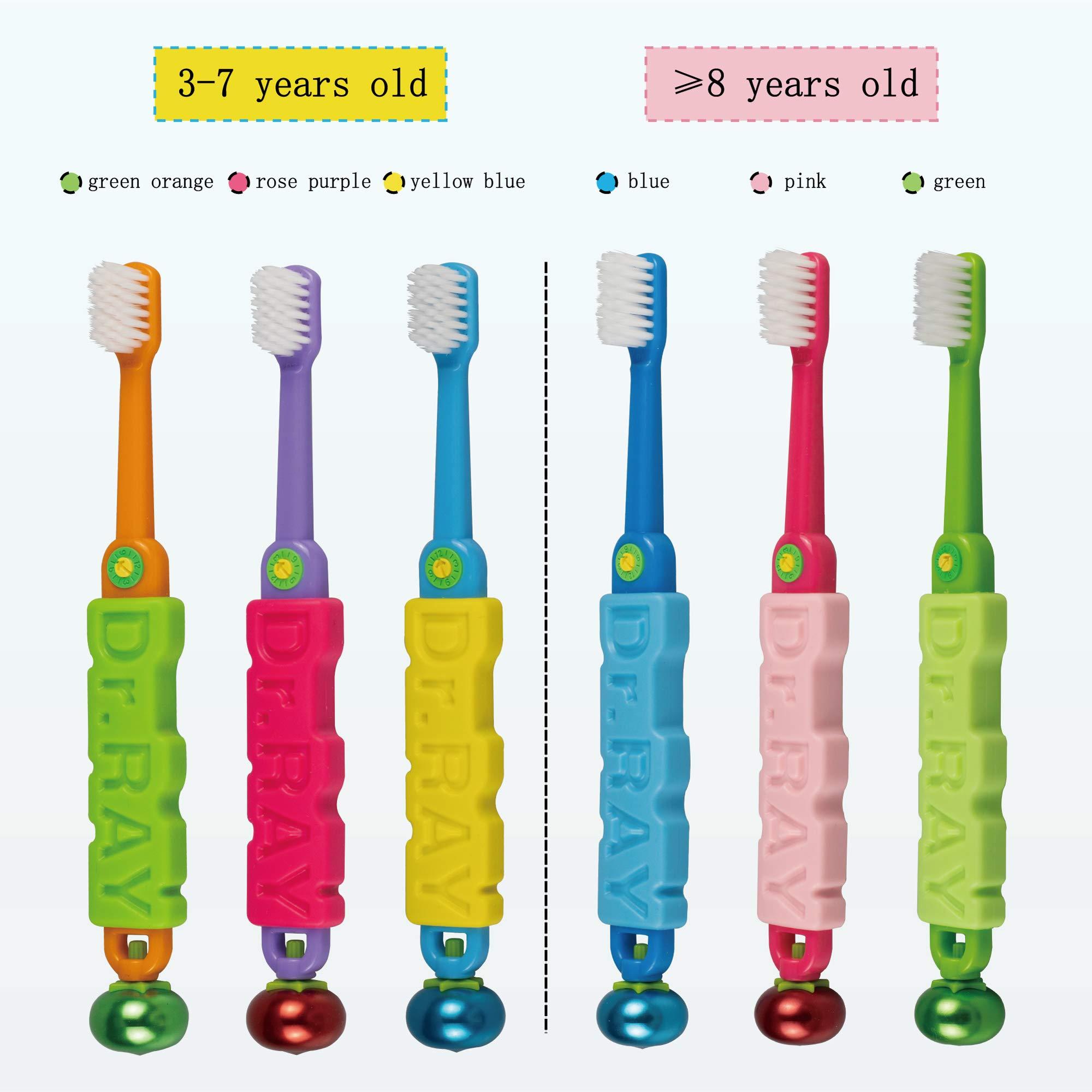 Dr.RAY Dr.RAY Magical Gyro Kids Toothbrush with Toothbrush Covers, Ages 3-7, Extra Soft (Pack of 1, Yellow)